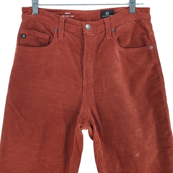 AG Adriano Goldschmied Rhett Corduroy Pants Ws 27 Hi Rise Straight 29x27 Adult - Picture 5 of 12
